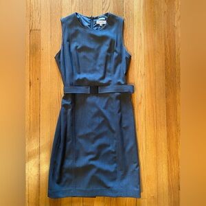 Calvin Klein Gray Belted Midi Dress